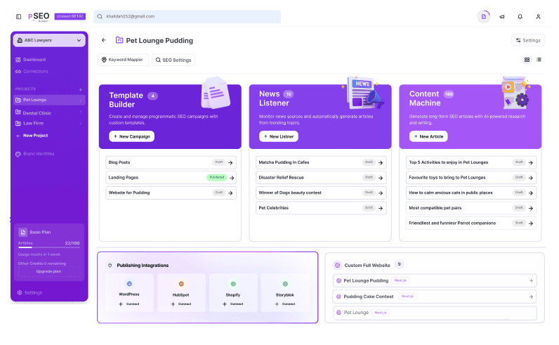 Real project example — PSEO Analytics Dashboard